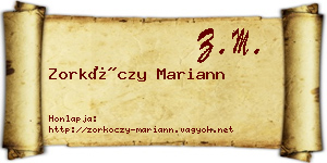Zorkóczy Mariann névjegykártya